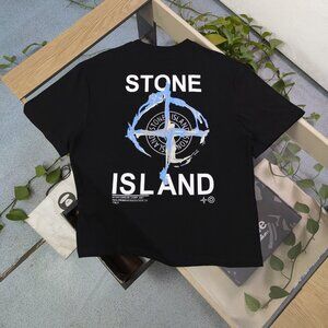 STONE ISLAND 2024ss compass compass logo letter pattern printed off short sleeve